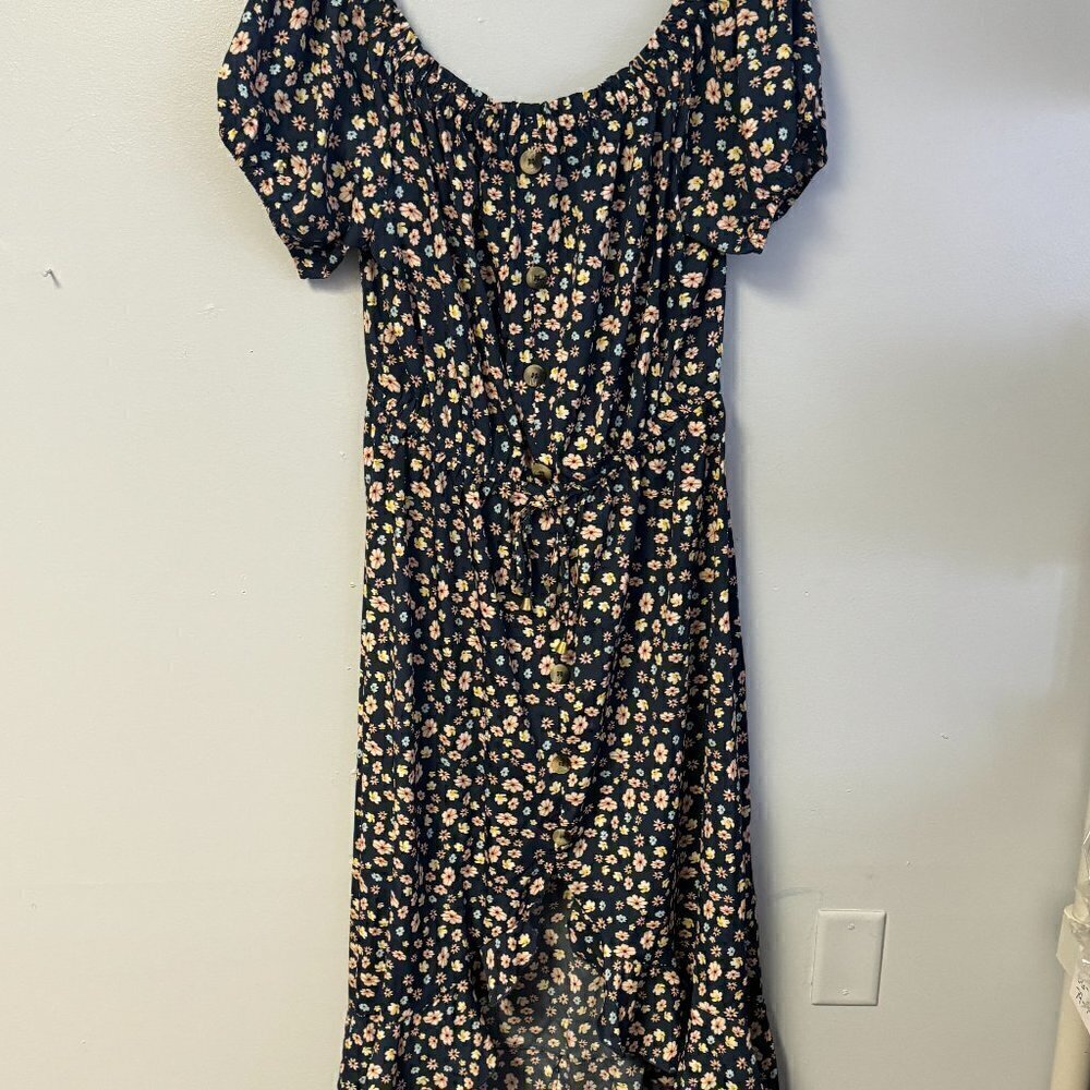 0324-32 Floral High Low Dress NWT